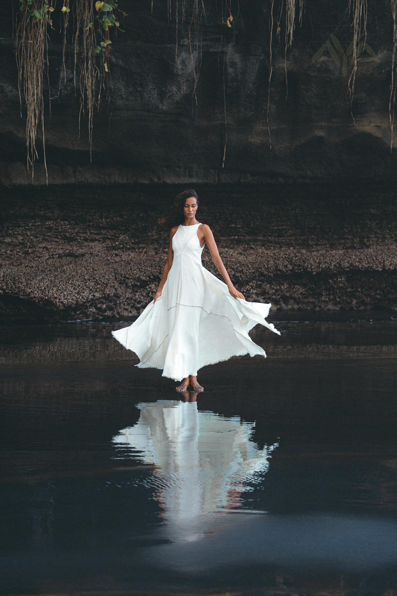 Off White Bhakti Dress • Bridal Hand Embroidered Dress • Organic Wedding Dress - AYA SW IDR