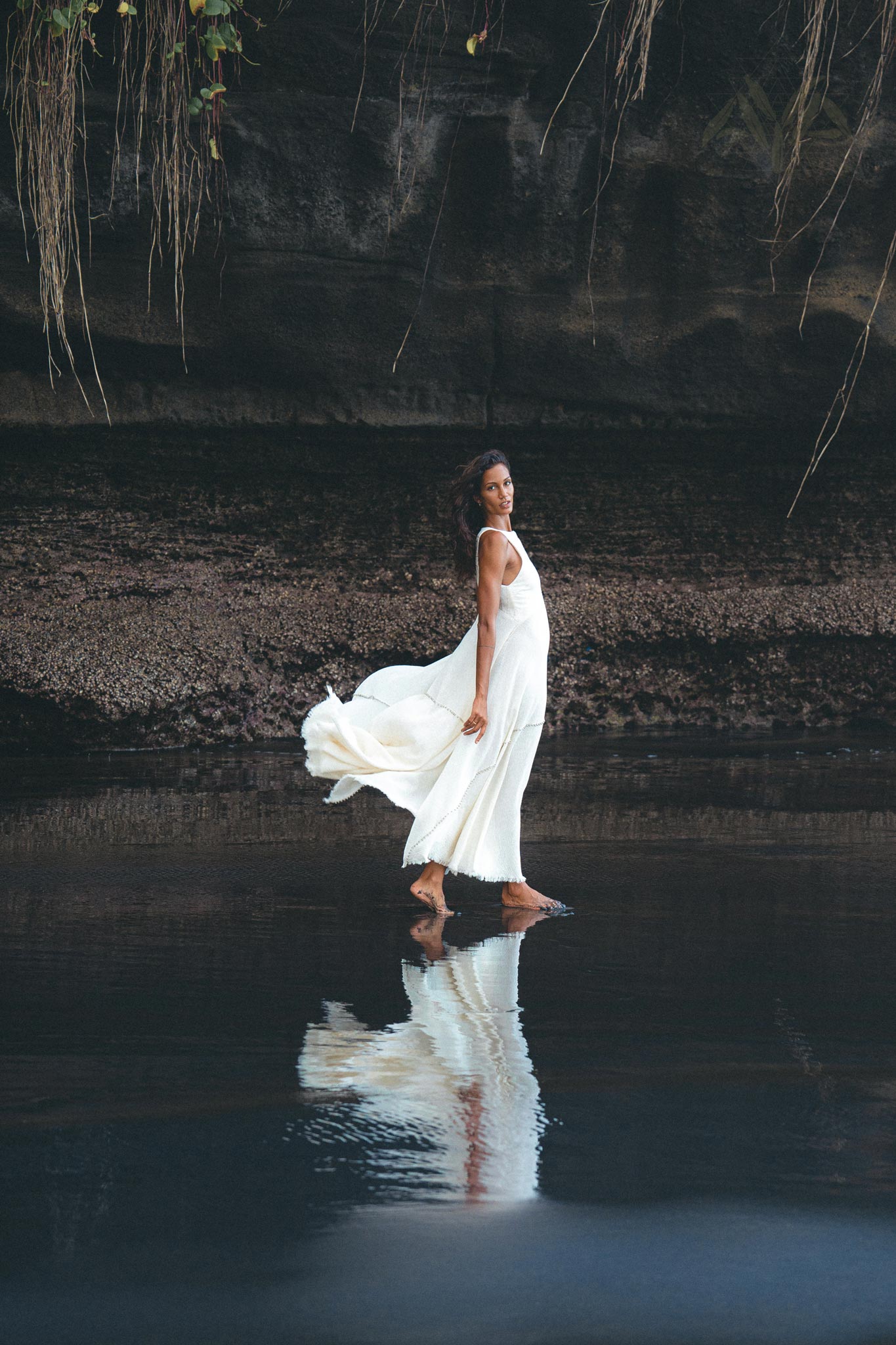 Off White Bhakti Dress • Bridal Hand Embroidered Dress • Organic Wedding Dress - AYA SW IDR