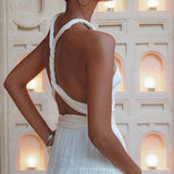 Off - White Bohemian Adjustable Dress • Evening Open Back Belly Dress - AYA SW IDR