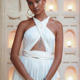 Off - White Bohemian Adjustable Dress • Evening Open Back Belly Dress - AYA SW IDR