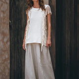 Off - White Bohemian Top with Tassels Sides - AYA SW IDR