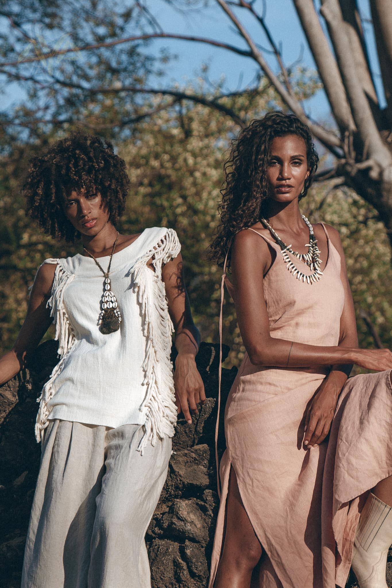 Off - White Bohemian Top with Tassels Sides - AYA SW IDR