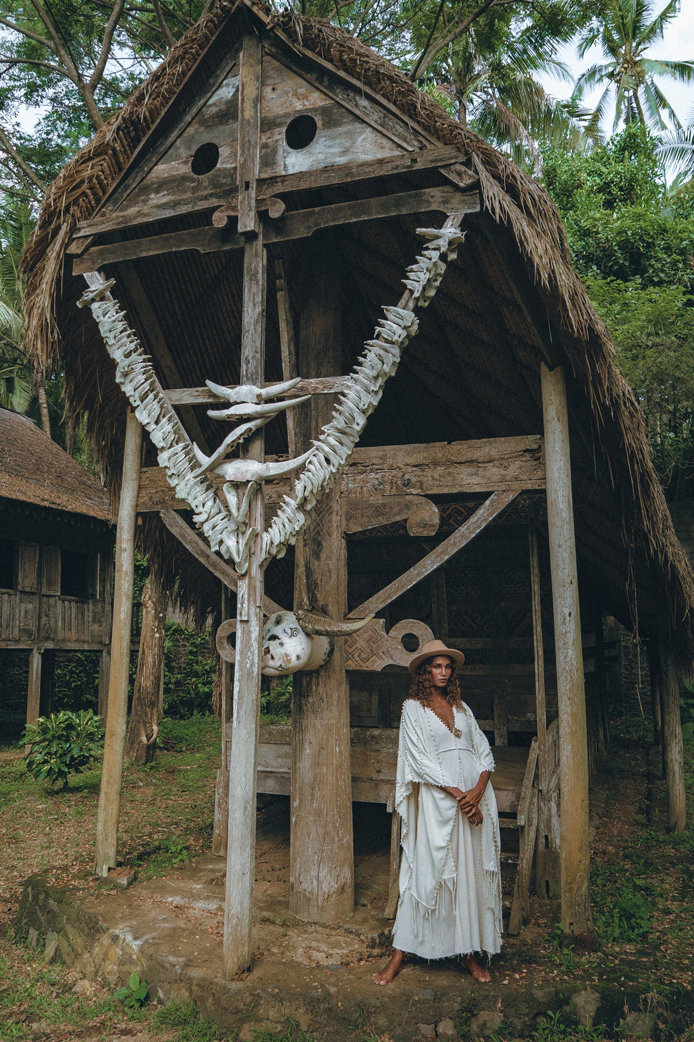 Off - White Boho Beach Wedding Dress • Bohemian Homespun Cotton Dress - AYA SW IDR