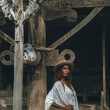 Off - White Boho Beach Wedding Dress • Bohemian Homespun Cotton Dress - AYA SW IDR