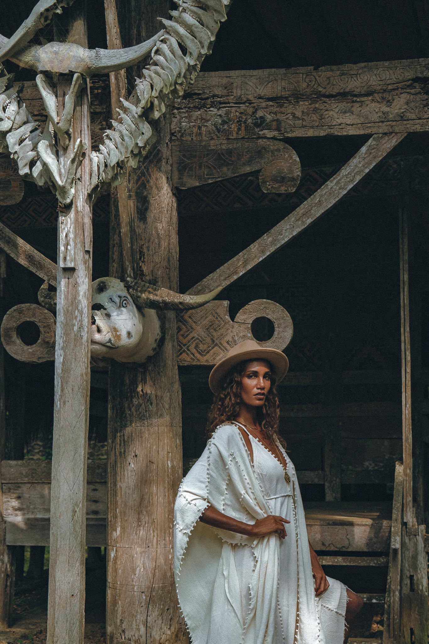 Off - White Boho Beach Wedding Dress • Bohemian Homespun Cotton Dress - AYA SW IDR