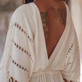 Off - White Boho Dress • Boho Goddess Dress • Maxi Bridesmaid Dress - AYA SW IDR