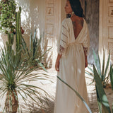 Off - White Boho Dress • Boho Goddess Dress • Maxi Bridesmaid Dress - AYA SW IDR