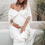Off-White Boho Dress • Boho Goddess Dress • Maxi Bridesmaid Dress - AYA SW IDR