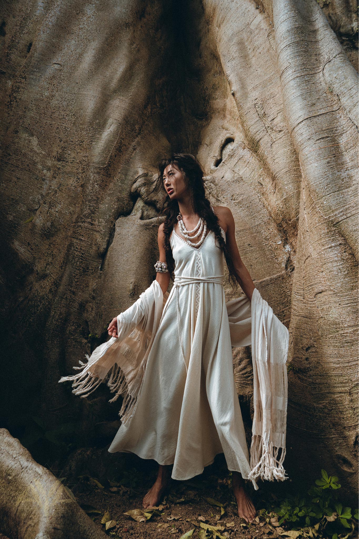 Off-White Boho Dress • Goddess Dress • Simple Wedding Dress – AYA SW IDR
