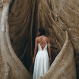 Off - White Boho Dress • Goddess Dress • Simple Wedding Dress - AYA SW IDR