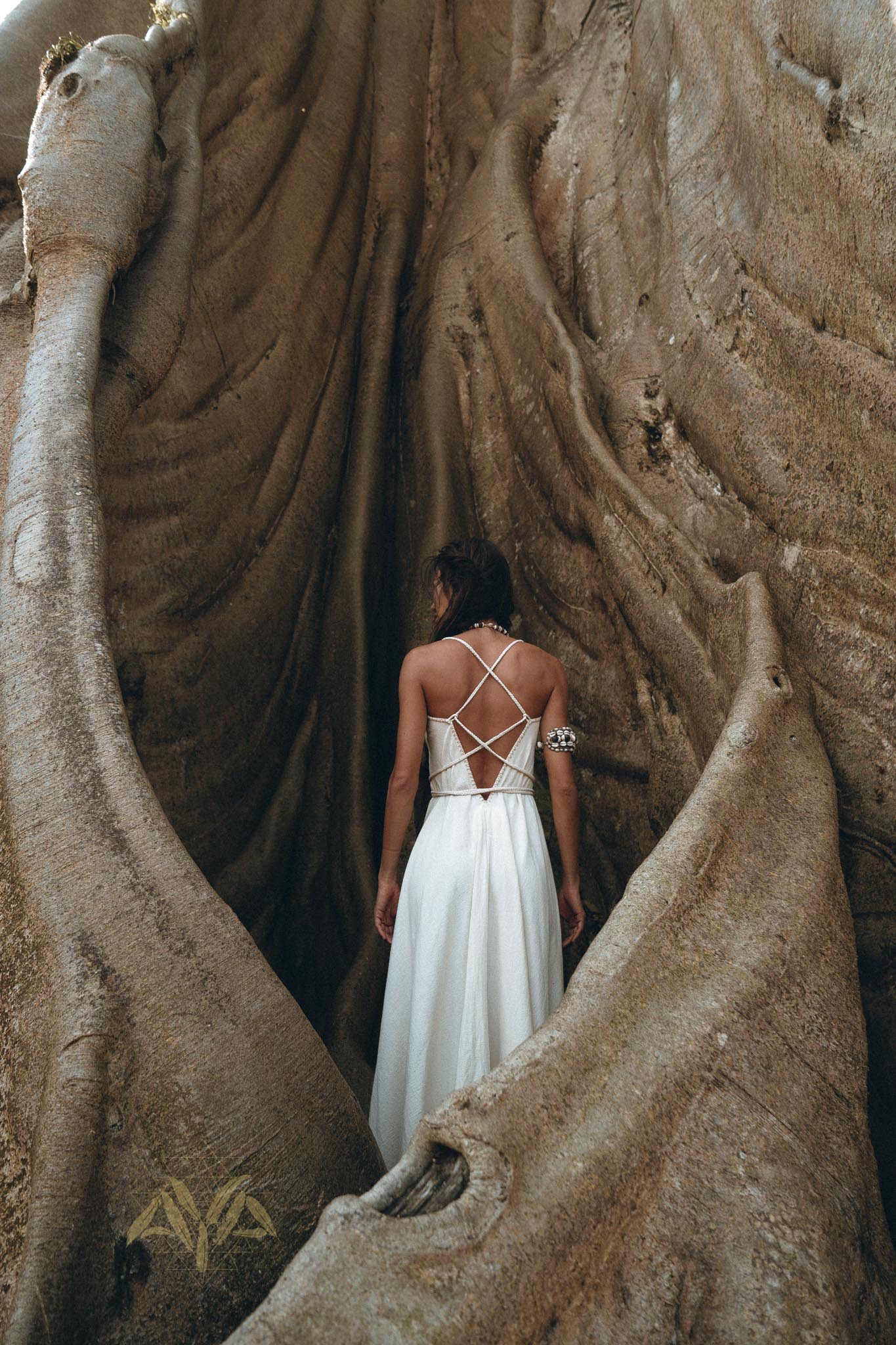 Off - White Boho Dress • Goddess Dress • Simple Wedding Dress - AYA SW IDR