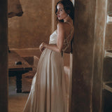Off - White Boho Dress • Goddess Dress • Simple Wedding Dress - AYA SW IDR