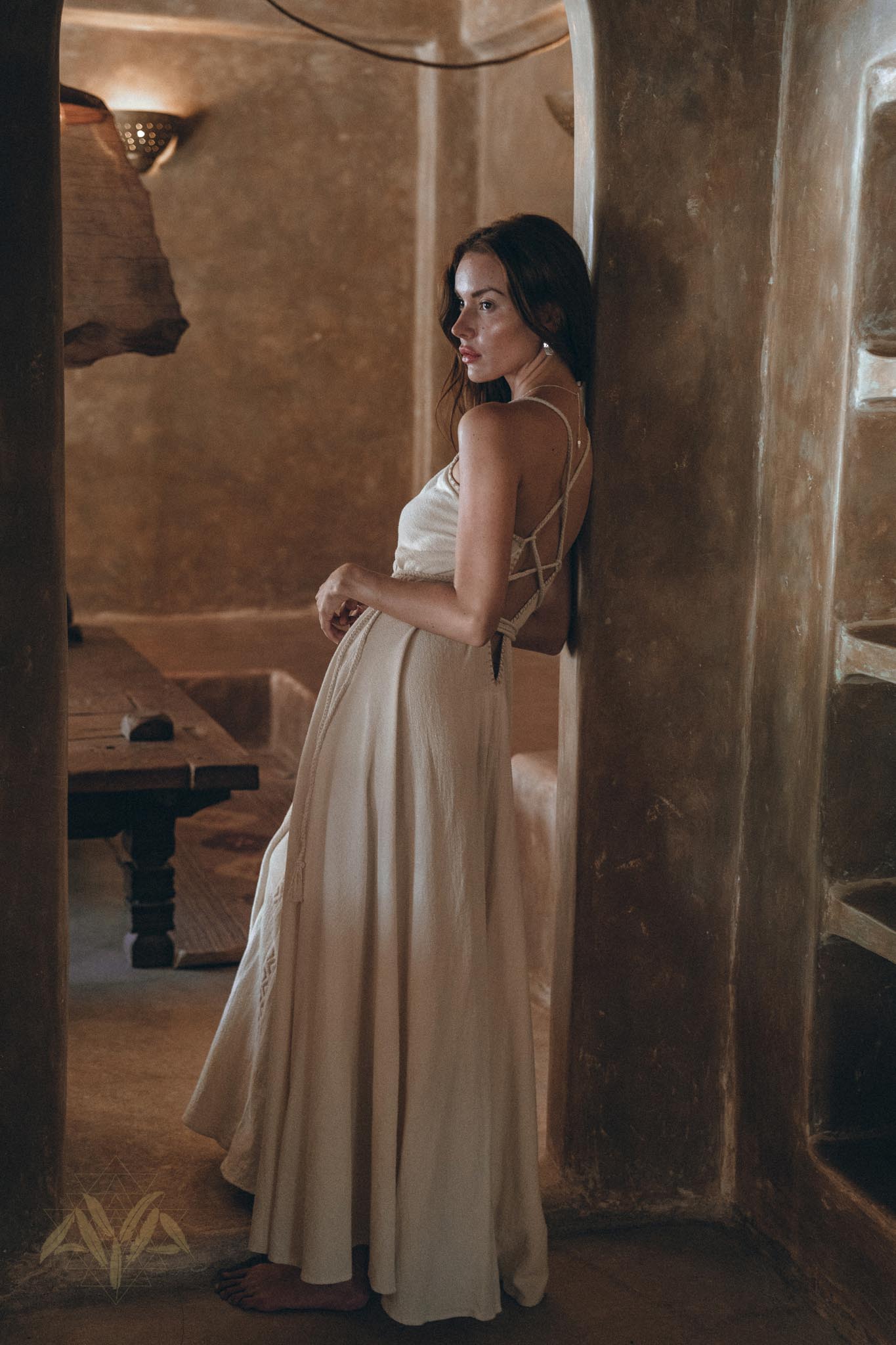 Off - White Boho Dress • Goddess Dress • Simple Wedding Dress - AYA SW IDR