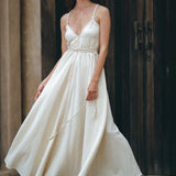 Off - White Boho Dress • Goddess Dress • Simple Wedding Dress - AYA SW IDR