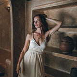 Off - White Boho Dress • Goddess Dress • Simple Wedding Dress - AYA SW IDR