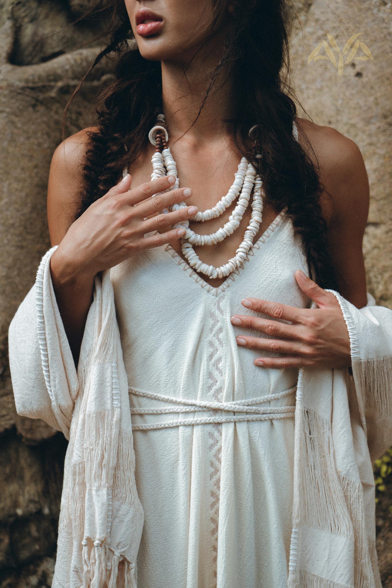 Off - White Boho Dress • Goddess Dress • Simple Wedding Dress - AYA SW IDR