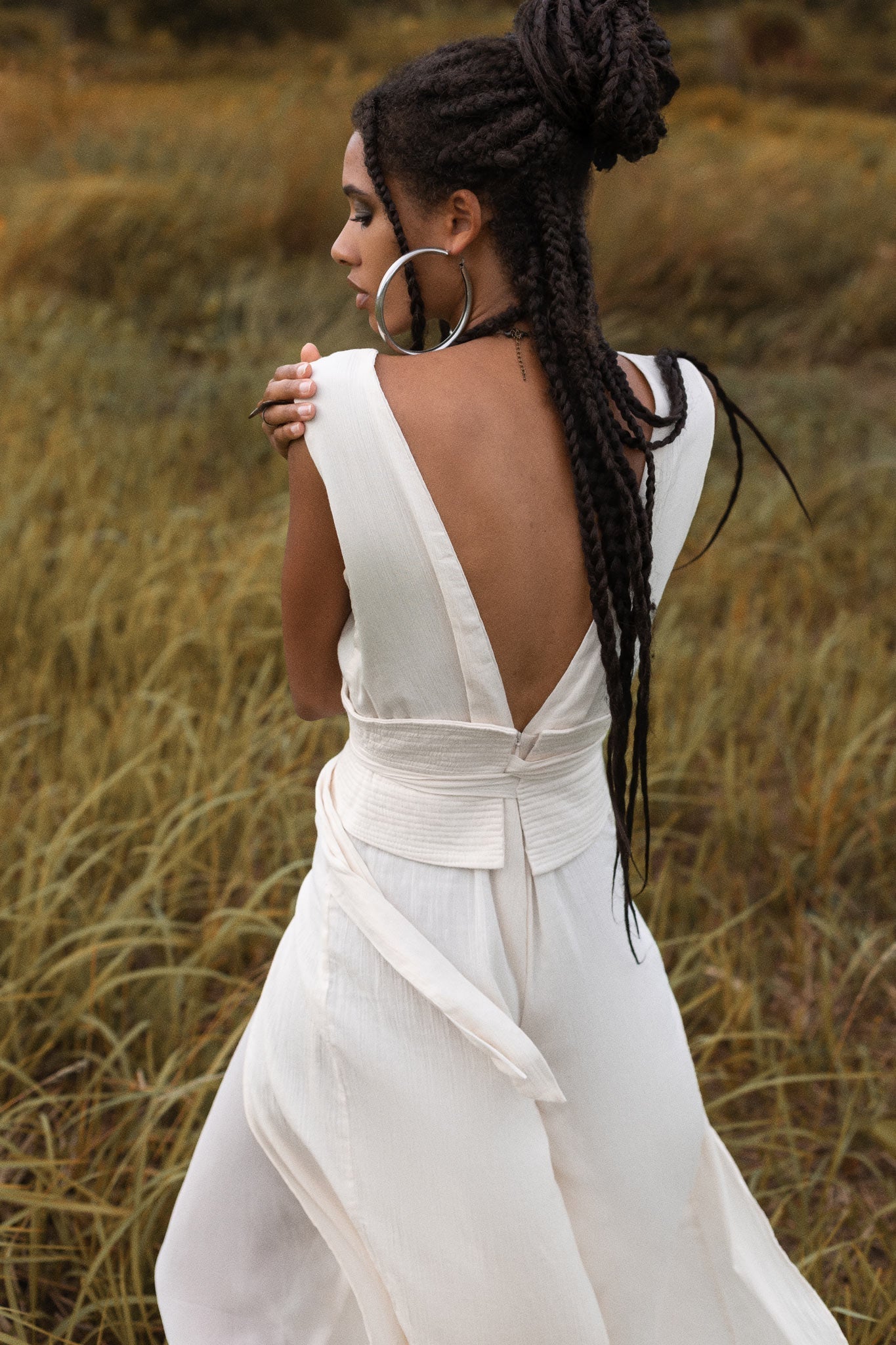 Off - White Boho Jumpsuit Women • Peace Silk & Cotton Romper for Women - AYA SW IDR