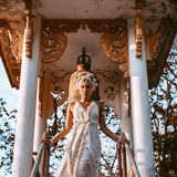 Off - White Boho Open Back Simple Wedding Dress with Hand Loomed Tassels - AYA SW IDR