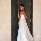 Off - White Boho Top Corset and Skirt • Summer Crop Top Corset and Skirt - AYA SW IDR