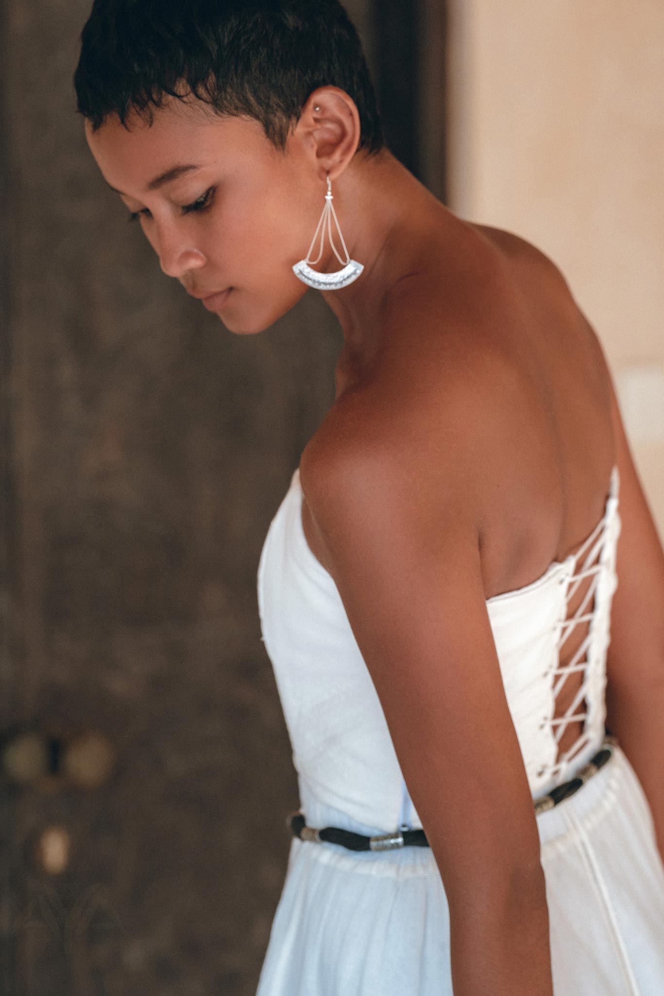 Off - White Boho Top Corset and Skirt • Summer Crop Top Corset and Skirt - AYA SW IDR