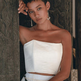 Off - White Boho Top Corset and Skirt • Summer Crop Top Corset and Skirt - AYA SW IDR