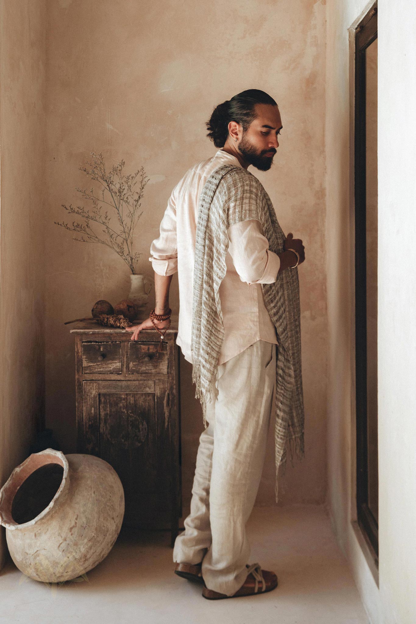 Off - White Classic Linen Pants for Men - AYA SW IDR