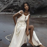 Off - White Greek Goddess Boho Wedding Dress - AYA SW IDR