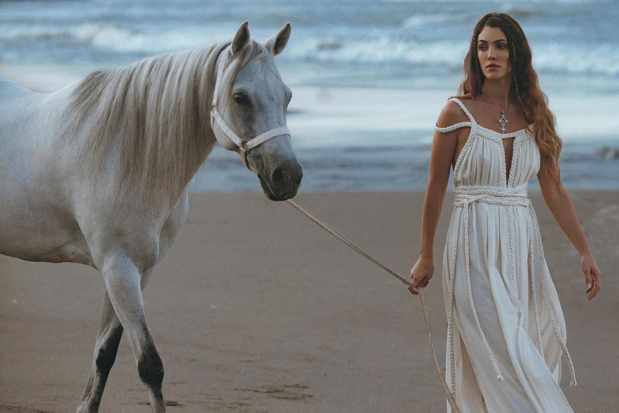 Off - White Greek Goddess Boho Wedding Dress - AYA SW IDR