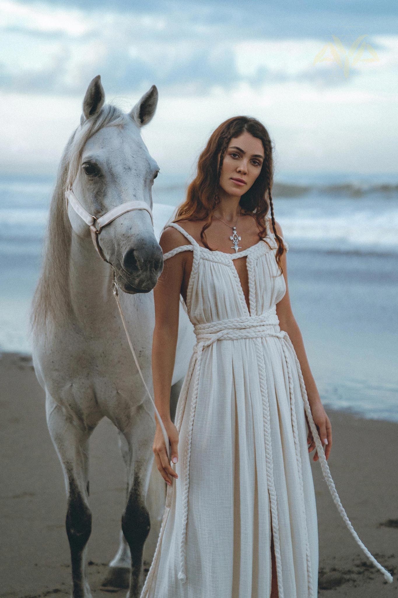 Off - White Greek Goddess Boho Wedding Dress - AYA SW IDR