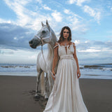 Off - White Greek Goddess Boho Wedding Dress - AYA SW IDR