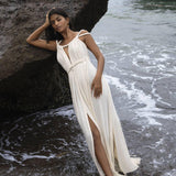 Off - White Greek Goddess Boho Wedding Dress - AYA SW IDR