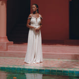 Off - White Greek Goddess Boho Wedding Dress - AYA SW IDR