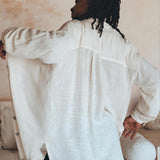 Off - White Handwoven Cotton Oversized Shirt for Men - AYA SW IDR