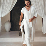 Off - White Handwoven Cotton Pants for Men - AYA SW IDR