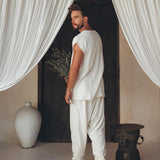 Off - White Handwoven Cotton Pants for Men - AYA SW IDR