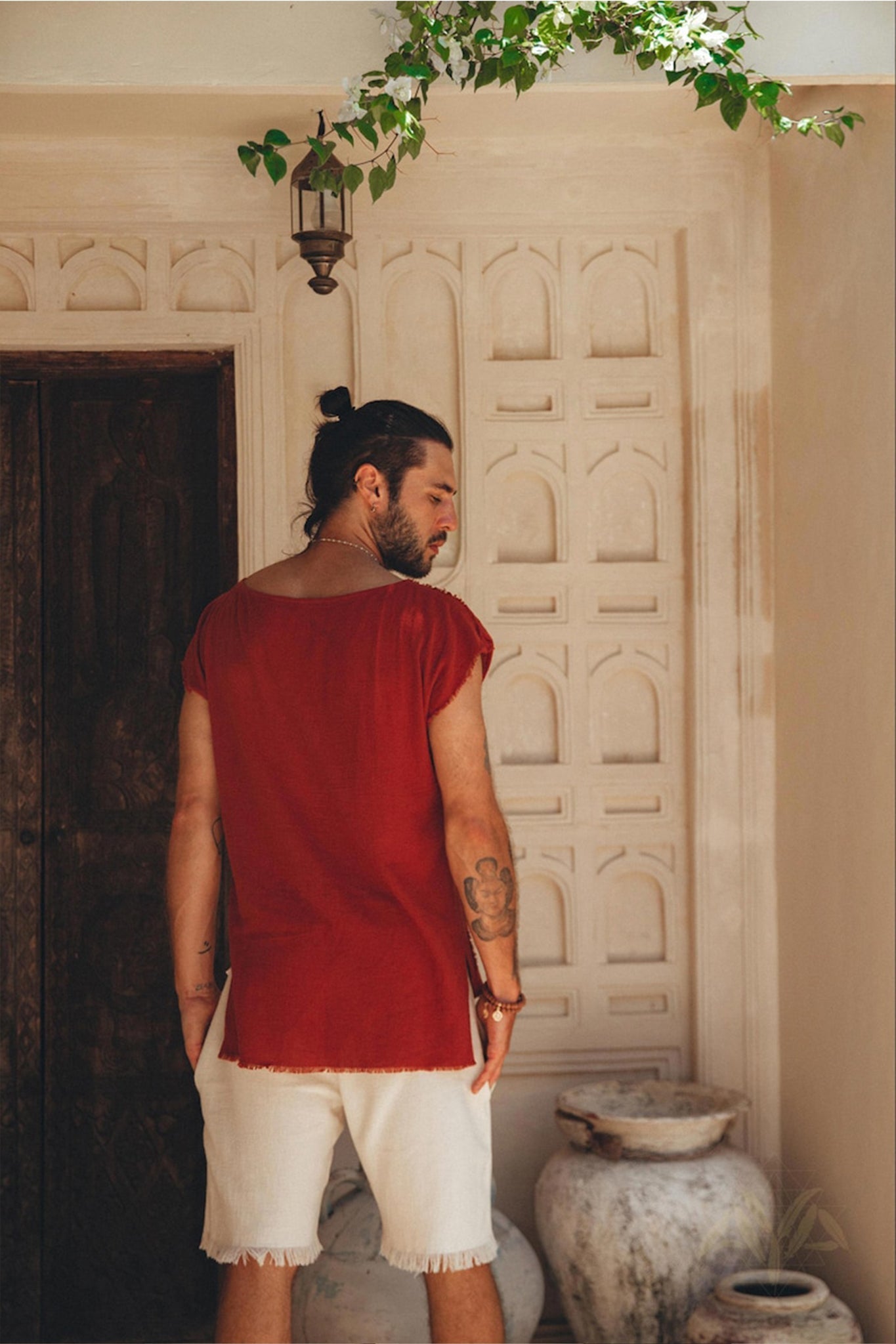 Off - White Handwoven Cotton Shorts for Men - AYA SW IDR