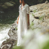 Off White Kannika Shirt Dress • Multiway Organic Wedding Dress • Wrap Button Down Dress - AYA SW IDR