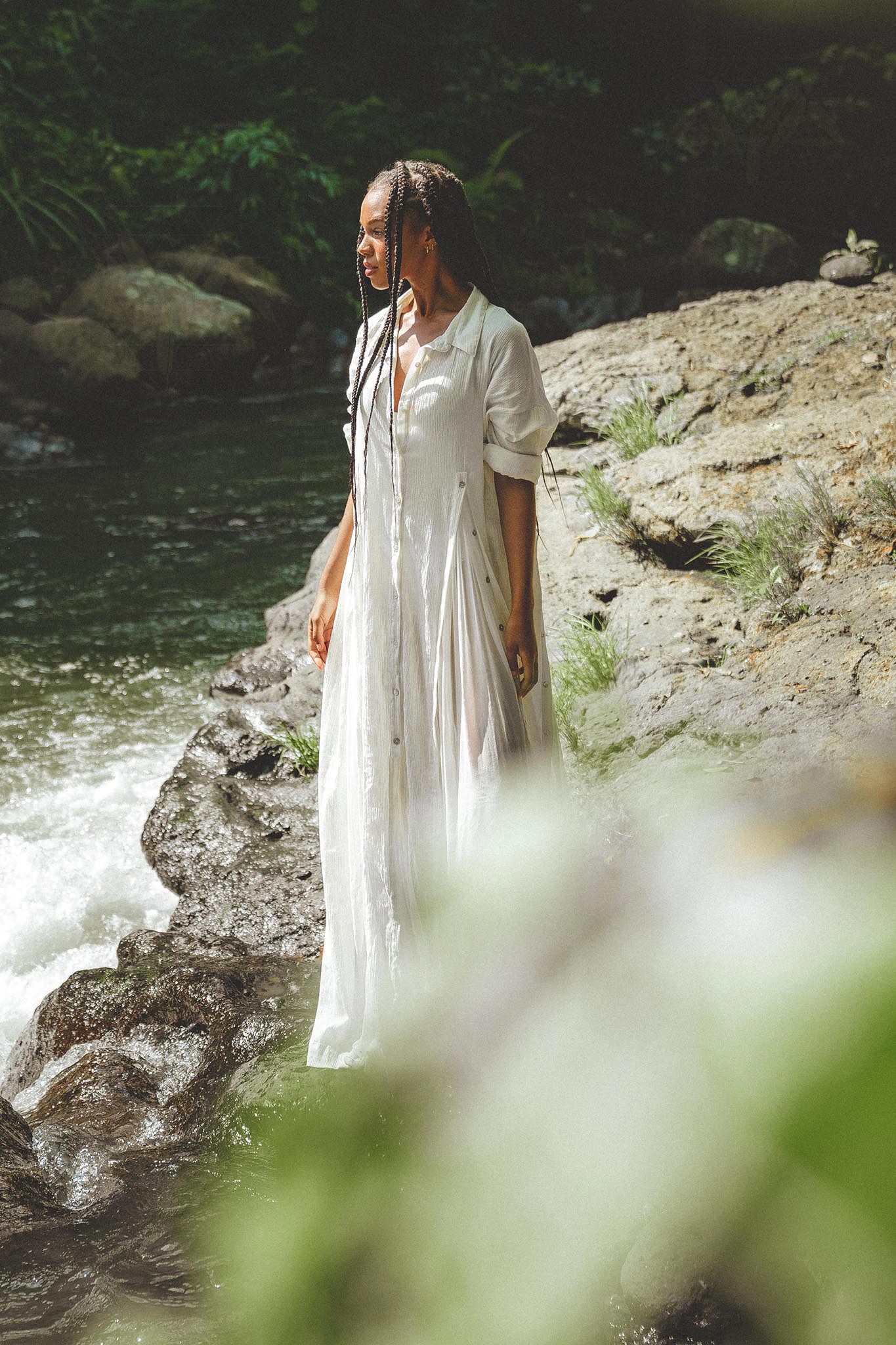Off White Kannika Shirt Dress • Multiway Organic Wedding Dress • Wrap Button Down Dress - AYA SW IDR