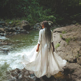 Off White Kannika Shirt Dress • Multiway Organic Wedding Dress • Wrap Button Down Dress - AYA SW IDR
