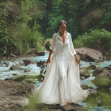 Off White Kannika Shirt Dress • Multiway Organic Wedding Dress • Wrap Button Down Dress - AYA SW IDR
