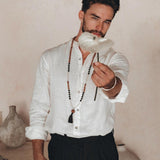 Off - White Linen Classic Minimalist Shirt for Men - AYA SW IDR