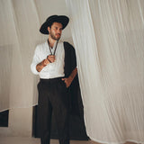 Off - White Linen Shirt for Men with Handmade Braids - AYA SW IDR