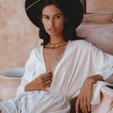 Off - White Mini Elegant Jumpsuit • Bohemian Beach Cocktail Romper - AYA SW IDR
