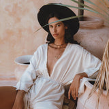 Off - White Mini Elegant Jumpsuit • Bohemian Beach Cocktail Romper - AYA SW IDR