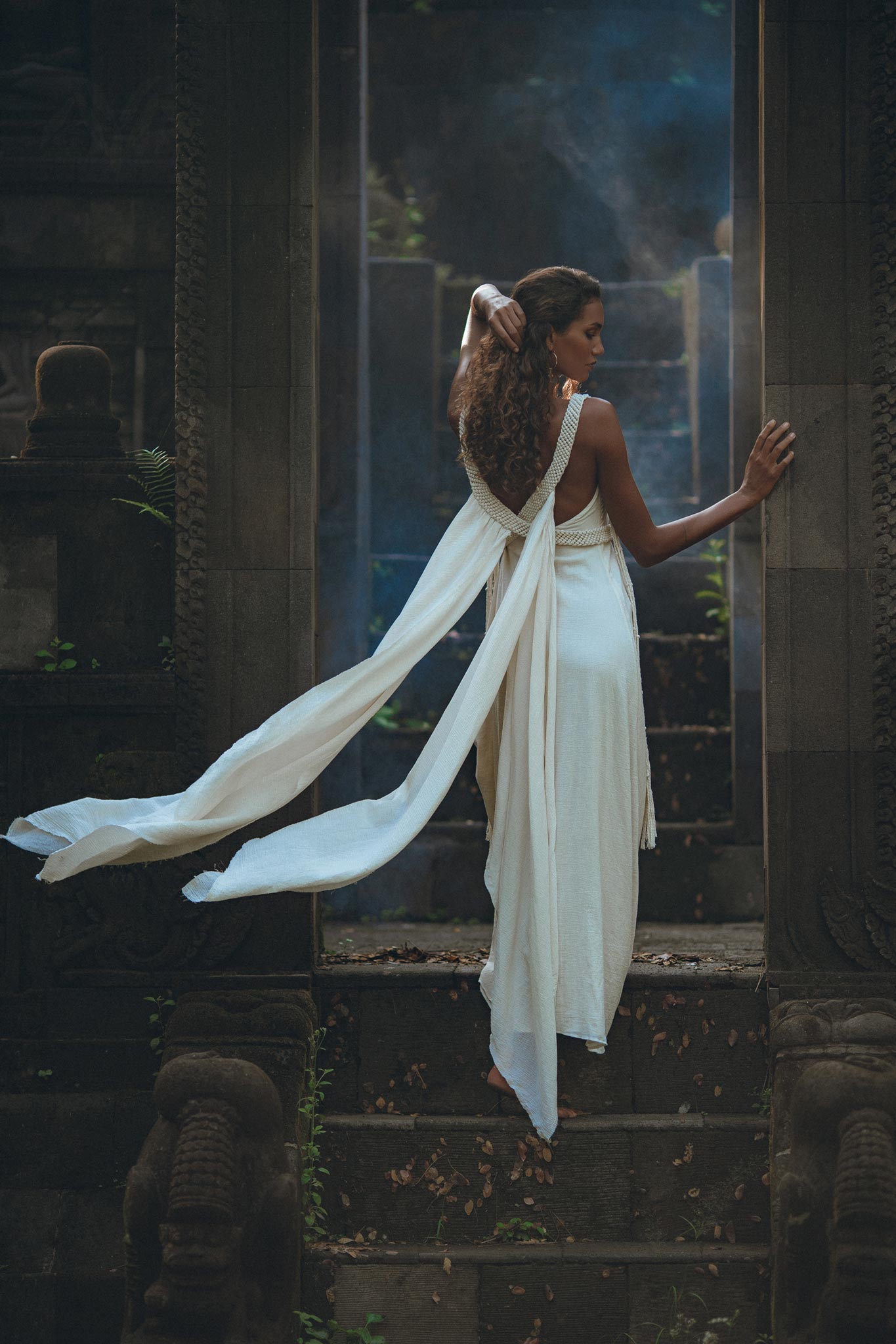 Off - White Multiway Macrame Belted Dress • Boho Beach Wedding Dress - AYA SW IDR