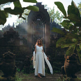 Off - White Multiway Macrame Belted Dress • Boho Beach Wedding Dress - AYA SW IDR