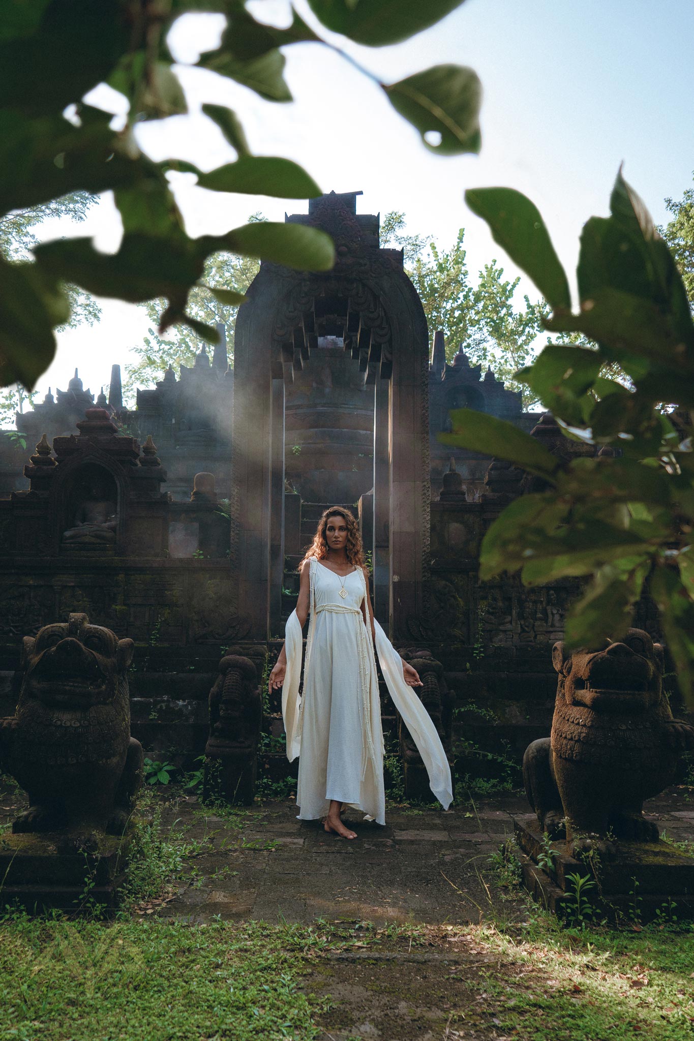 Off - White Multiway Macrame Belted Dress • Boho Beach Wedding Dress - AYA SW IDR