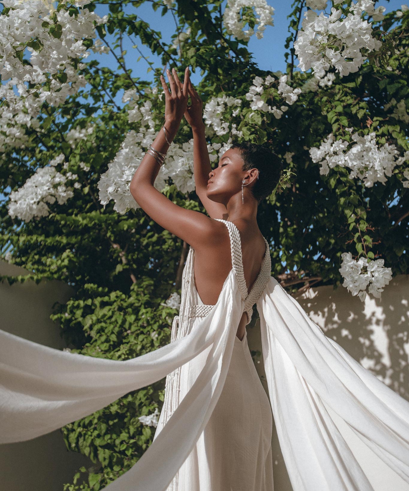 Off - White Multiway Macrame Belted Dress • Boho Beach Wedding Dress - AYA SW IDR