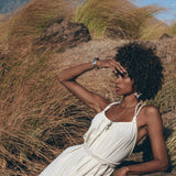 Off - White Organic Cotton Bohemian Dress • Simple Wedding Dress - AYA SW IDR