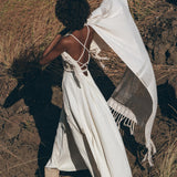 Off - White Organic Cotton Bohemian Dress • Simple Wedding Dress - AYA SW IDR